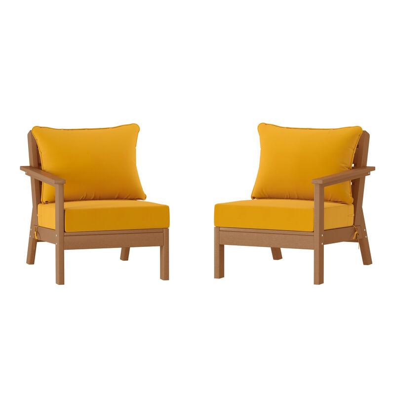 WestinTrends Outdoor Patio HDPE Loveseat Sofa with Patio Cushions