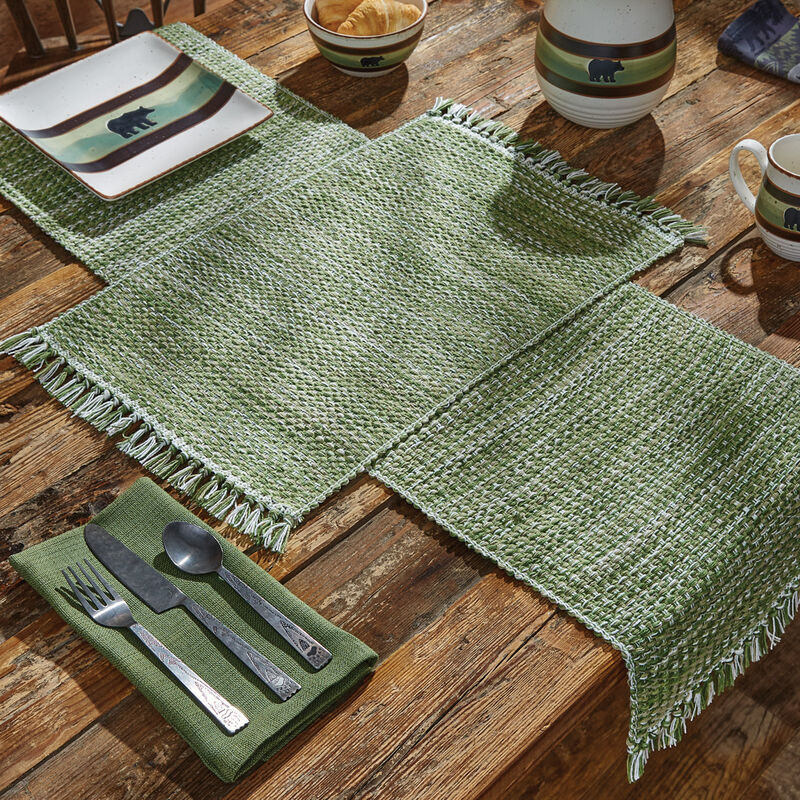 Park Designs Evergreen Basketweave Table Runner 13" X 36"