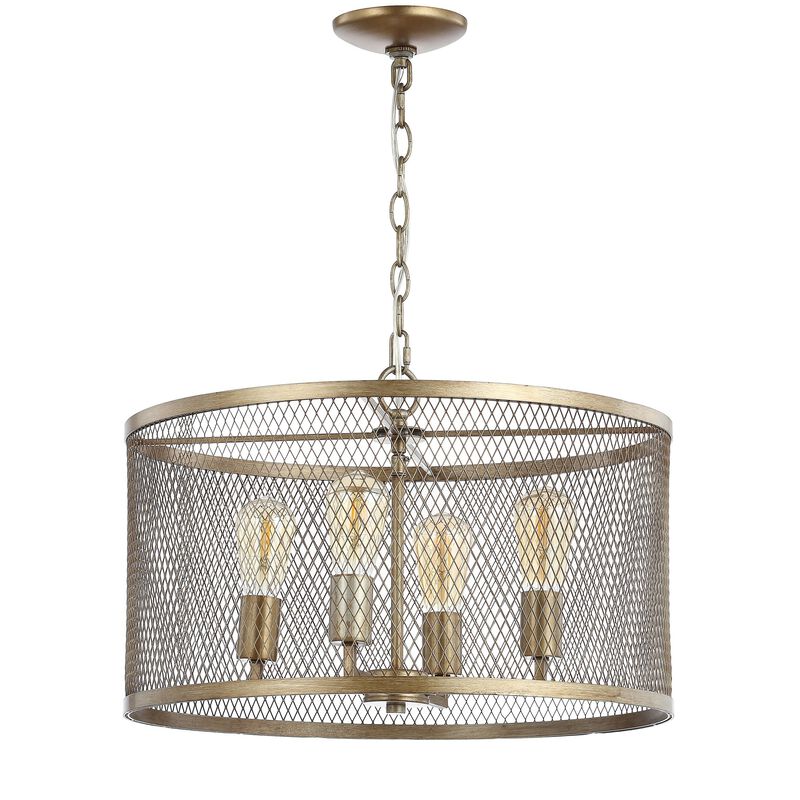 Pen Iron Adjustable Industrial Mesh LED Pendant