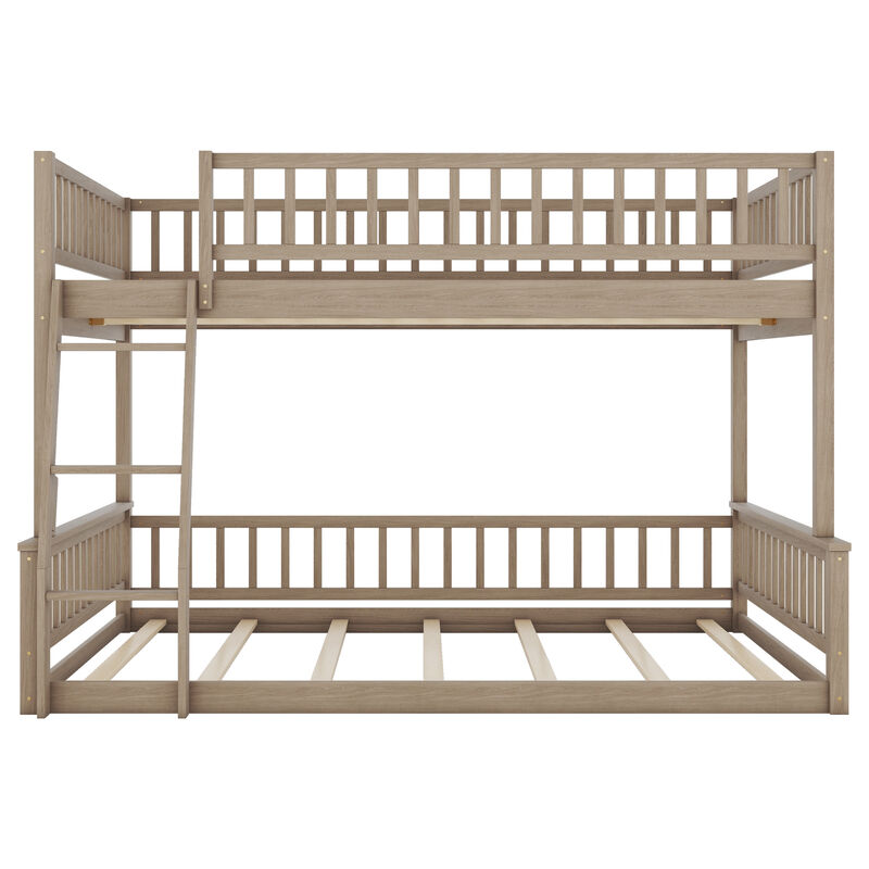Merax Full XL over Queen Bunk Bed with Ladder and Guardrails