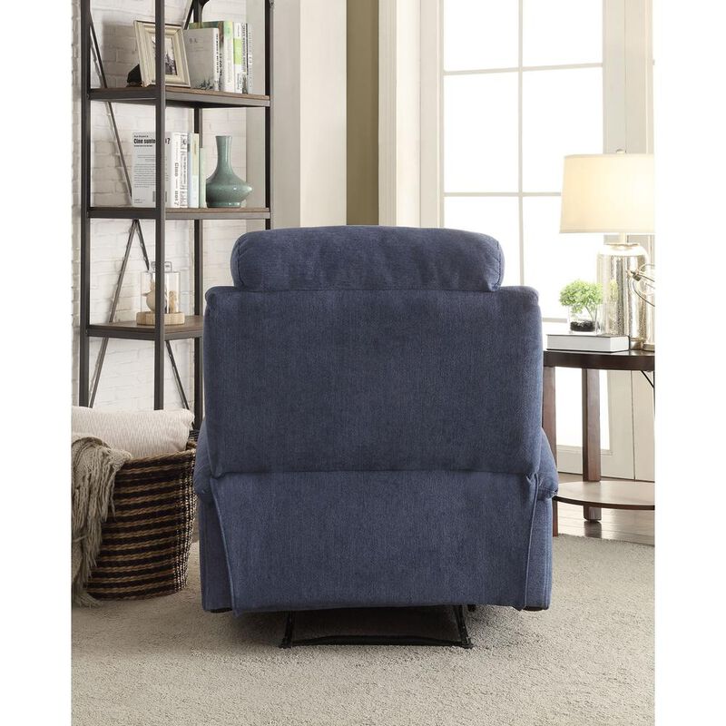 Rosia Comfy Recliner , Blue Linen-Benzara