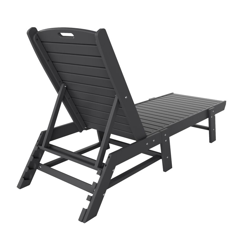 Reclining Outdoor Patio Adjustable Chaise Lounge Chair