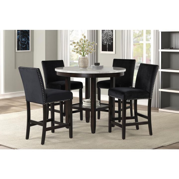 New Classic Furniture Furniture Celeste Round Wood Counter Table in Espresso
