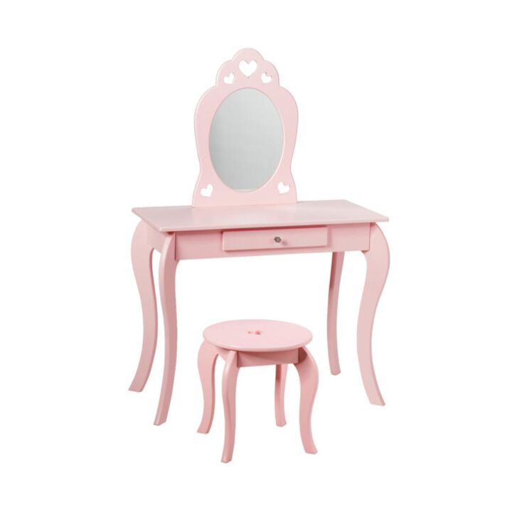Hivvago Kids Princess Makeup Dressing Play Table Set with Mirror