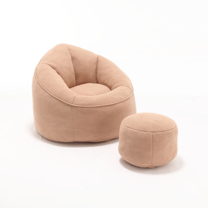 Merax Bean Bag Sofa Accent Chair with Footrest