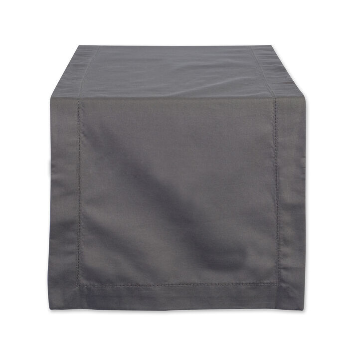 14" x 72" Stone Gray Rectangular Cotton Table Runner