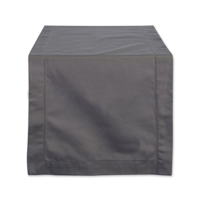 14" x 72" Stone Gray Rectangular Cotton Table Runner