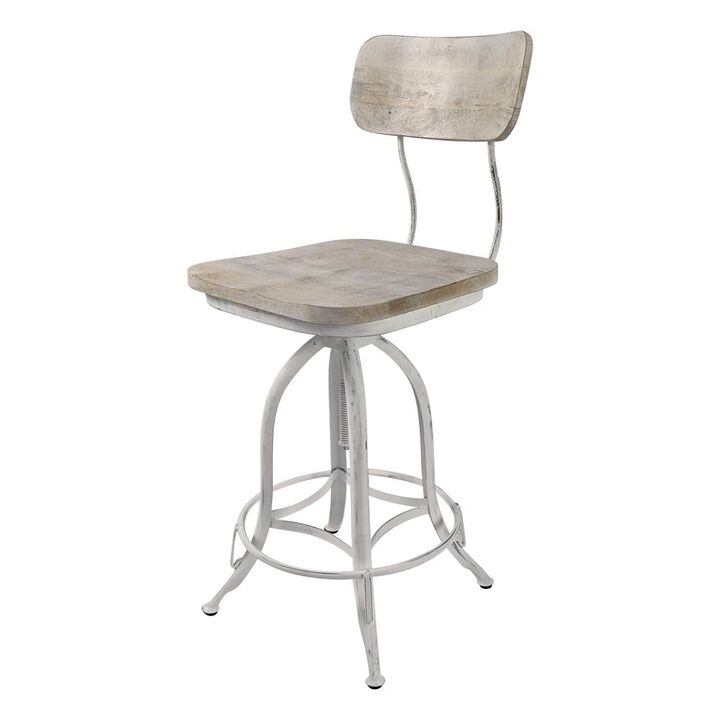 Carolina Living Mason Adjustable Barstool - Whitewash