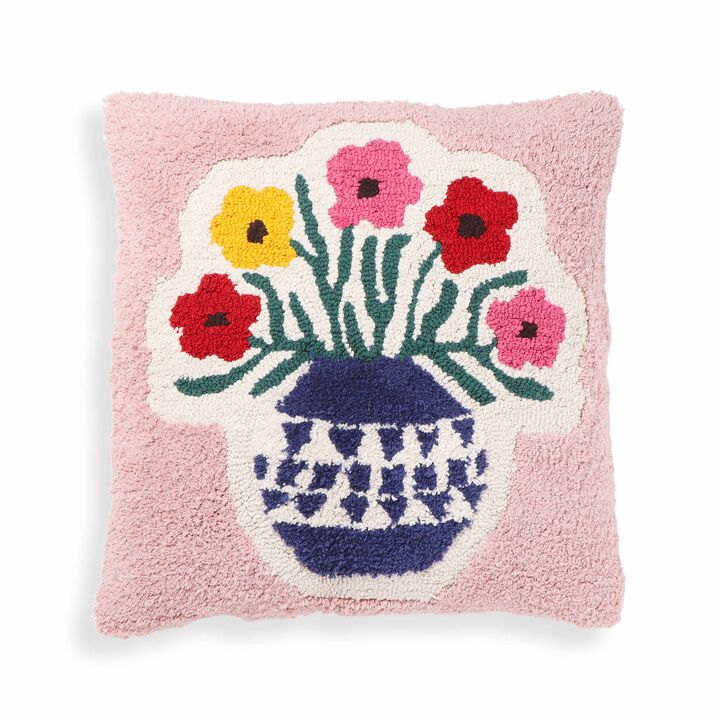 Blossom Printed Cotton Tassel 20 Inch Accent Cushion