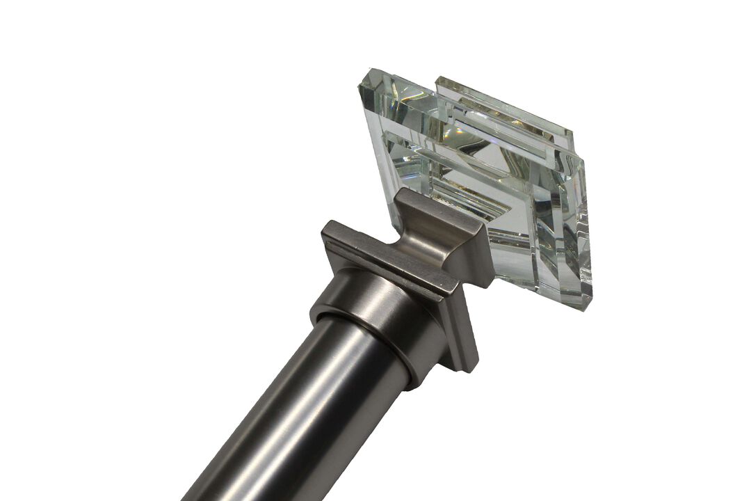 Linen Avenue Glass Square Double Window Curtain Rod Set