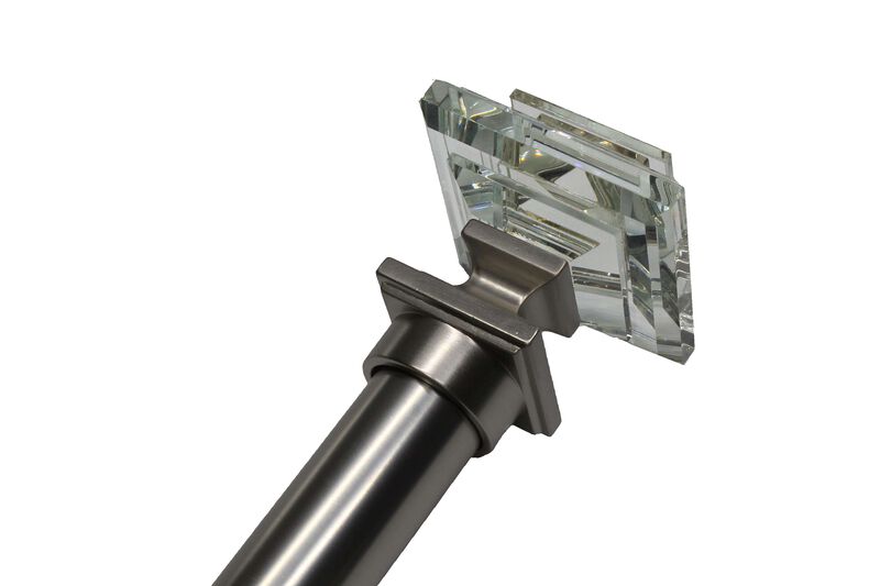 Linen Avenue Glass Square Double Window Curtain Rod Set