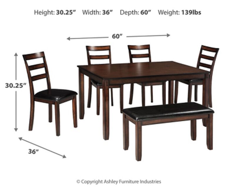Coviar Table and Chairs with Bench