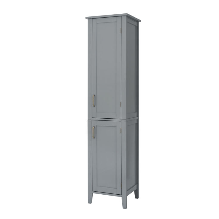 Teamson Home Mercer Mid Century Modern Wooden Linen Tower Cabinet