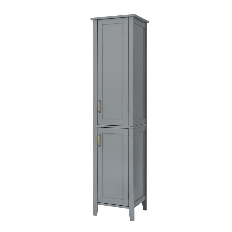 Teamson Home Mercer Mid Century Modern Wooden Linen Tower Cabinet