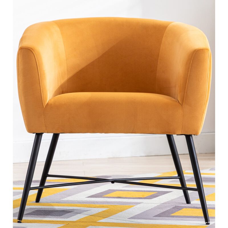 Luxurious Design Accent Chair Velvet Clean Line Design Fabric