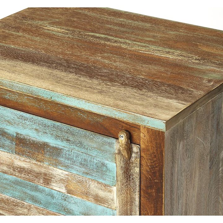 Butler Specialty Rustic Shutter Painted Accent Cabinet, Multi-Color
