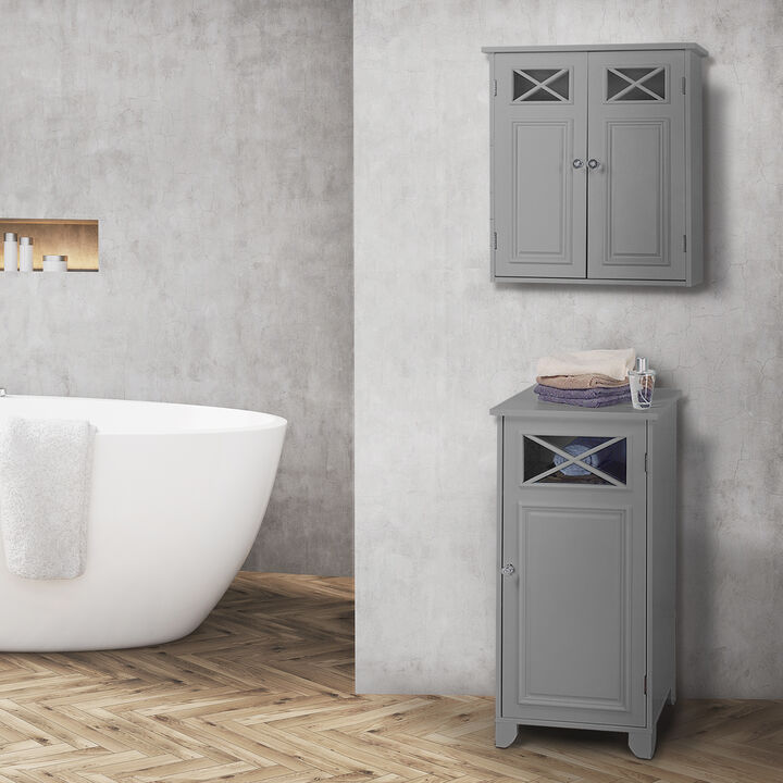Teamson Home Dawson Contemporary Removable Wooden Wall Cabinet- Gray