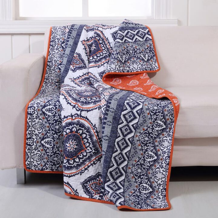Greenland Home Fashion Medina Throw Blanket - Saffron 50x60"