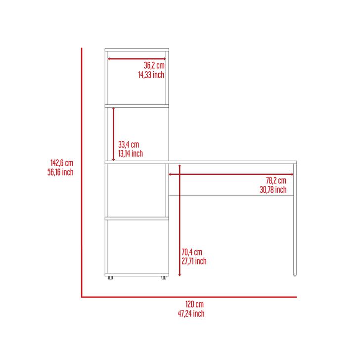 Vik Desk with Storage Cabinets -Light Oak / White