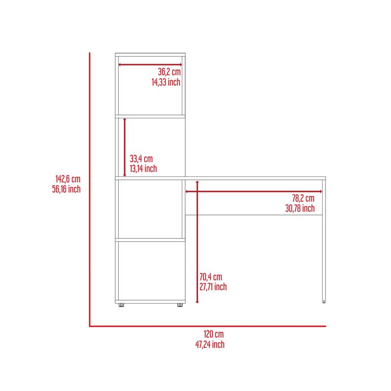 Vik Desk with Storage Cabinets -Light Oak / White