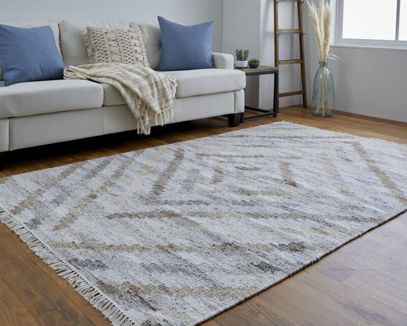 Beckett 0724F Ivory/Gray/Tan 5' x 8' Rug