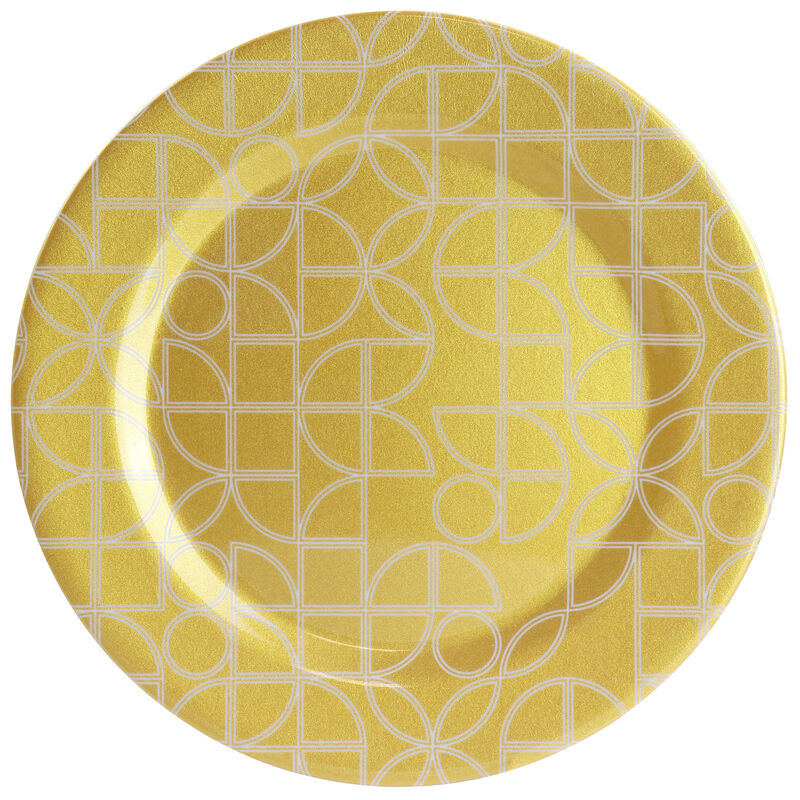 Laurie Gates California Designs Summer Bloom 12 Piece Melamine Dinnerware Set in Gold