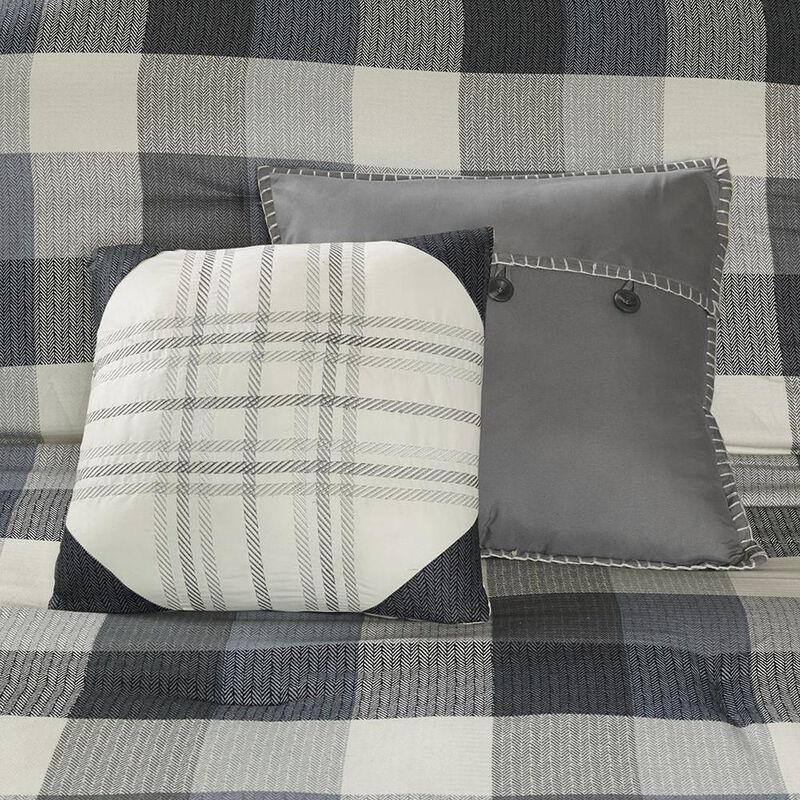 Belen Kox Grey Buffalo Plaid Comforter Set, Belen Kox