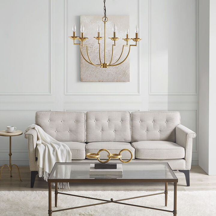Gracie Mills Hilario 6-Light Traditional Candelabra Styled Chandelier