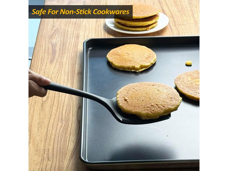 Vovoly Silicone Pancake Spatula Turner with Lengthened Handle& Seamless Design