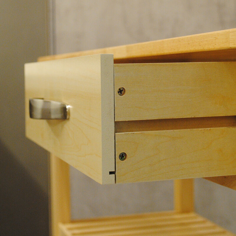 Streamdale Mobile Kitchen Island with Lockable Wheels & Wood Top
