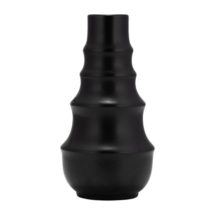 Cer,11" Ring Pattern Vase