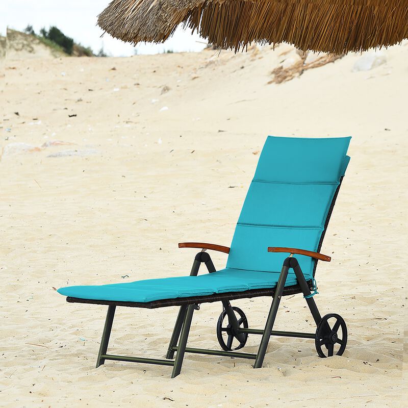 Outdoor Chaise Lounge Chair Rattan Lounger Recliner Chair