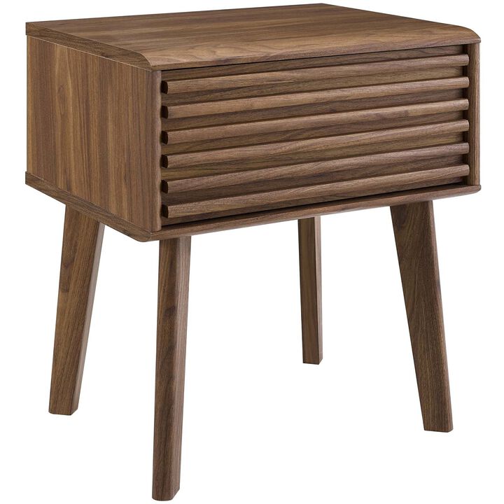 Render End Table Nightstand Walnut