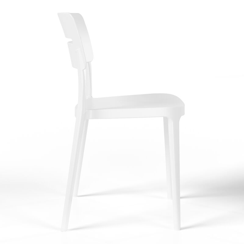 WestinTrends Outdoor Modern Stackable Plastic Patio Dining Chairs (Set of 4)