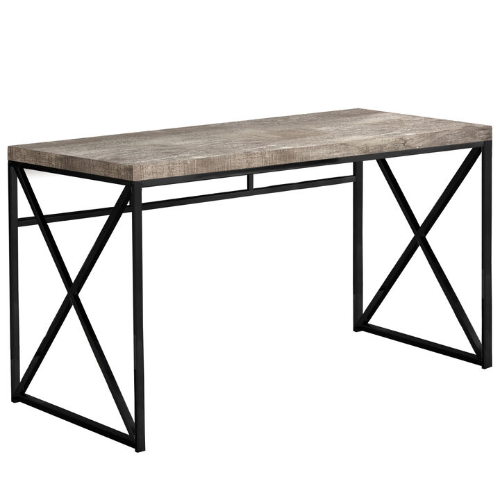 Computer Desk, Home Office, Laptop, Work, Metal, Laminate, Beige, Black, Contemporary, Modern