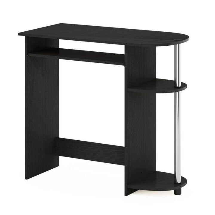 Furinno Furinno Simplistic Easy Assembly Computer Desk, Americano, Stainless Steel Tubes