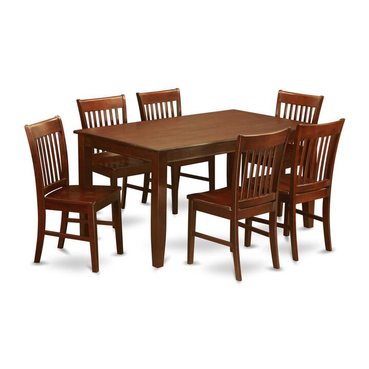 East West Furniture 7  Pc  Dining  room  set  for  6-  Dining  Table  and  6  Dining  Chairs