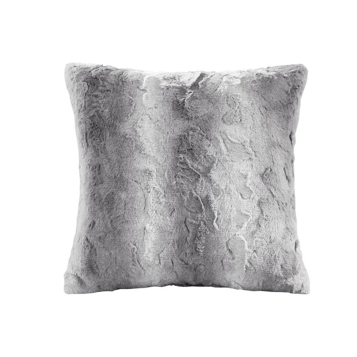 Gracie Mills Shawn Faux Brushed long Fur Square Pillow