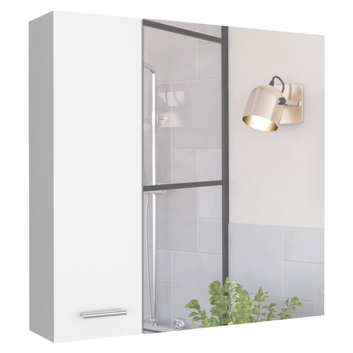 DEPOT E-SHOP Harbor Medicine Double Door Cabinet,Four Interior Shelves, Black