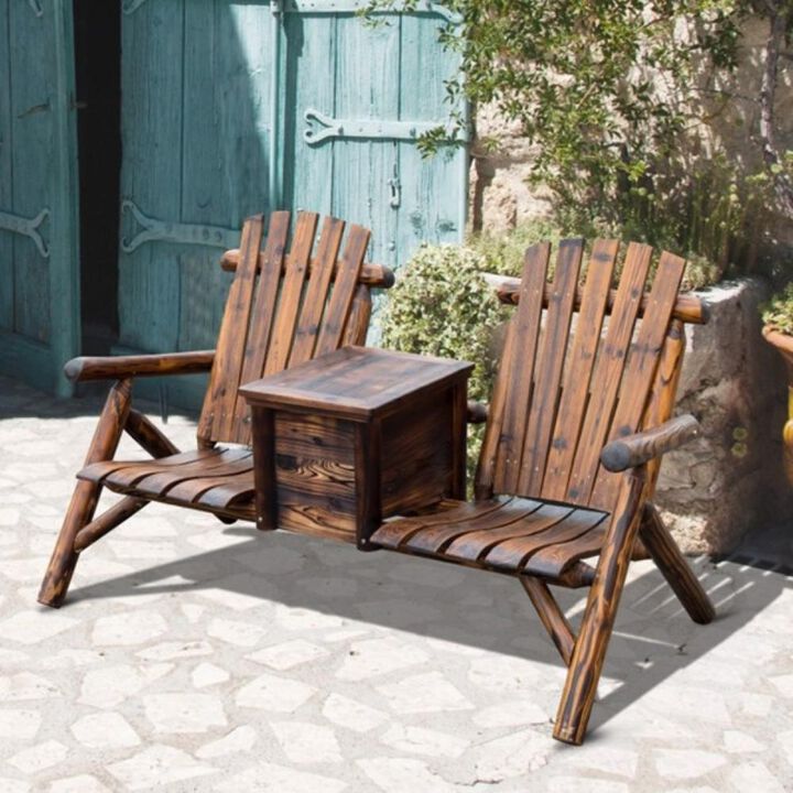 Loveseat Chair with Inset Ice Bucket – Outdoor Patio Seating with Built-In Cooler