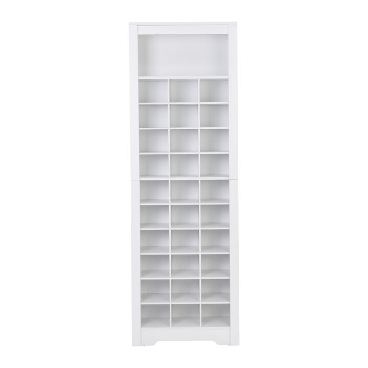 Merax Contemporary Cubby Console  Shoe Cabinet