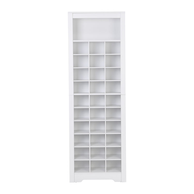 Merax Contemporary Cubby Console  Shoe Cabinet