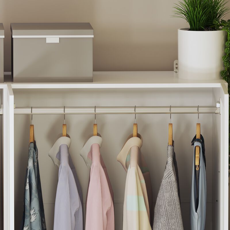 Elegent Wardrobe With Tempered Glass Door And Adjustable Lights