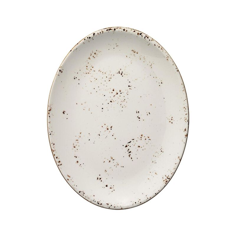 Grain 12.25" x 9.5" x h:1" Oval Decorated Porcelain Platter