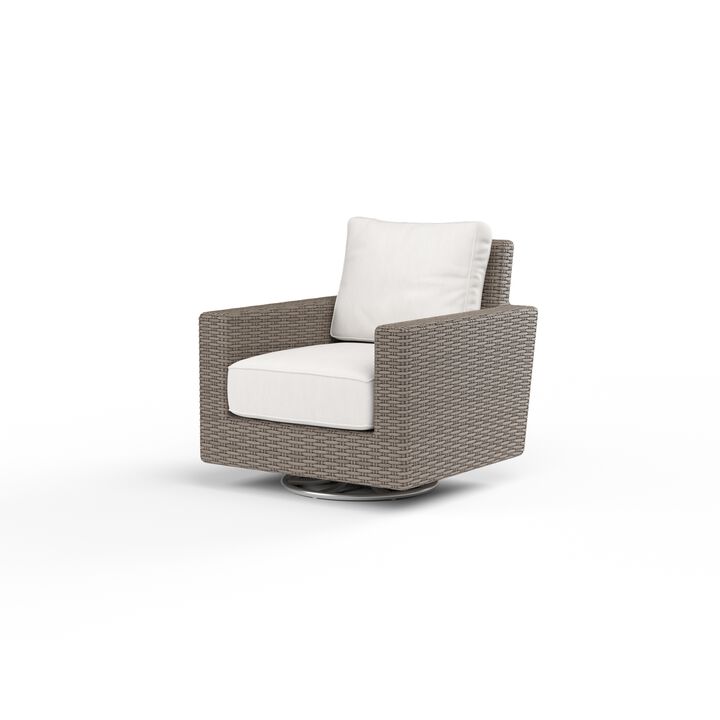 Coronado Swivel Rocker in Canvas Flax w/ Self Welt