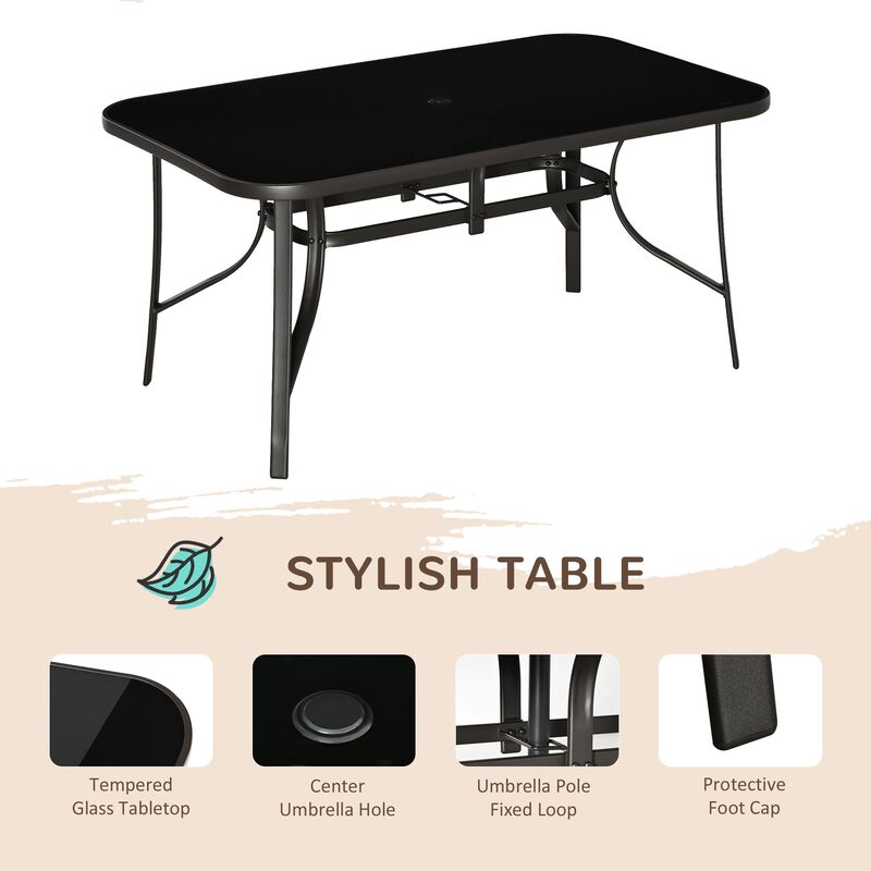 Grey Alfresco Dining: 8-Piece Outdoor Set with Adjustable Umbrella