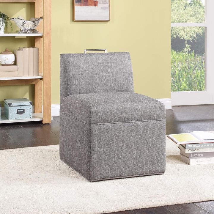 Comfort Pointe Delray Modern Upholstered Castered Chair in Ashen Grey
