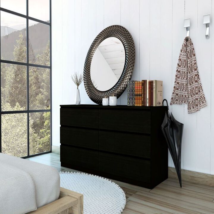 6 Drawer Double Dresser Tronx, Bedroom, Black