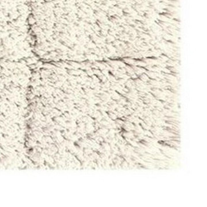 Knightsbridge Summer Tile 220 GSF Non Skid Back Bath Rug 17 x 24 - White