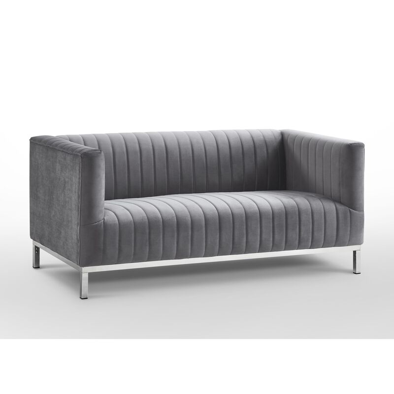 Inspired Home Jay Velvet Loveseat